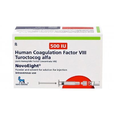 NOVOEIGHT 500 IU TUROCTOCOG ALFA ( HUMAN COAGULATION FACTOR VIII ) POWDER AND SOLVENT FOR SOLUTION FOR IV INJECTION